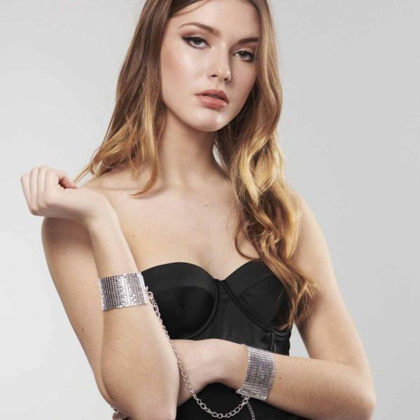 BIJOUX - DSIR MTALLIQUE MANETTE IN RETE DI METALLO DORATO Bijoux Desire Metallique