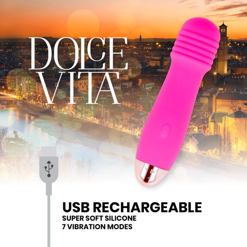 DOLCE VITA - VIBRATORE RICARICABILE TRE ROSA 7 VELOCIT Dolce Vita