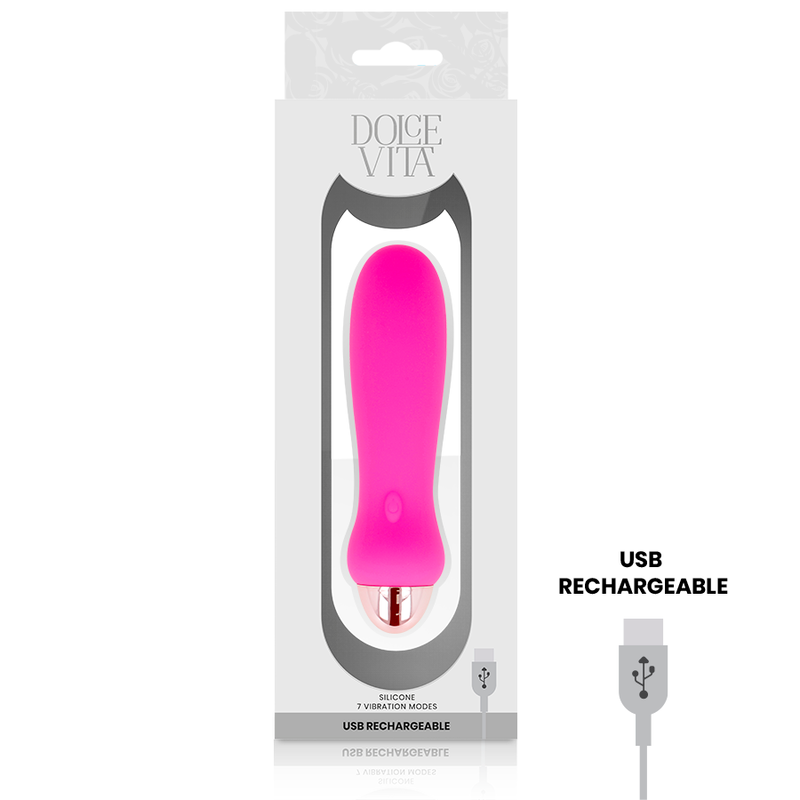 DOLCE VITA - VIBRATORE RICARICABILE CINQUE ROSA 7 VELOCIT Dolce Vita