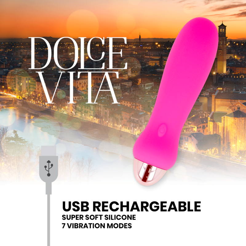 DOLCE VITA - VIBRATORE RICARICABILE CINQUE ROSA 7 VELOCIT Dolce Vita