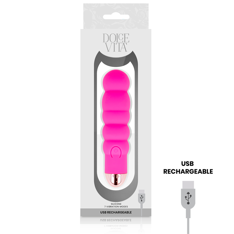 DOLCE VITA - VIBRATORE RICARICABILE SEI ROSA 7 VELOCIT Dolce Vita