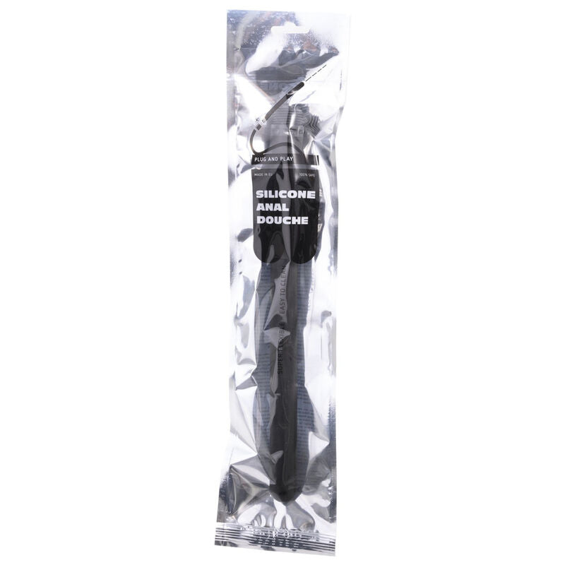 ALL BLACK - DOCCIA ANALE RIGATA IN SILICONE 27 CM All Black