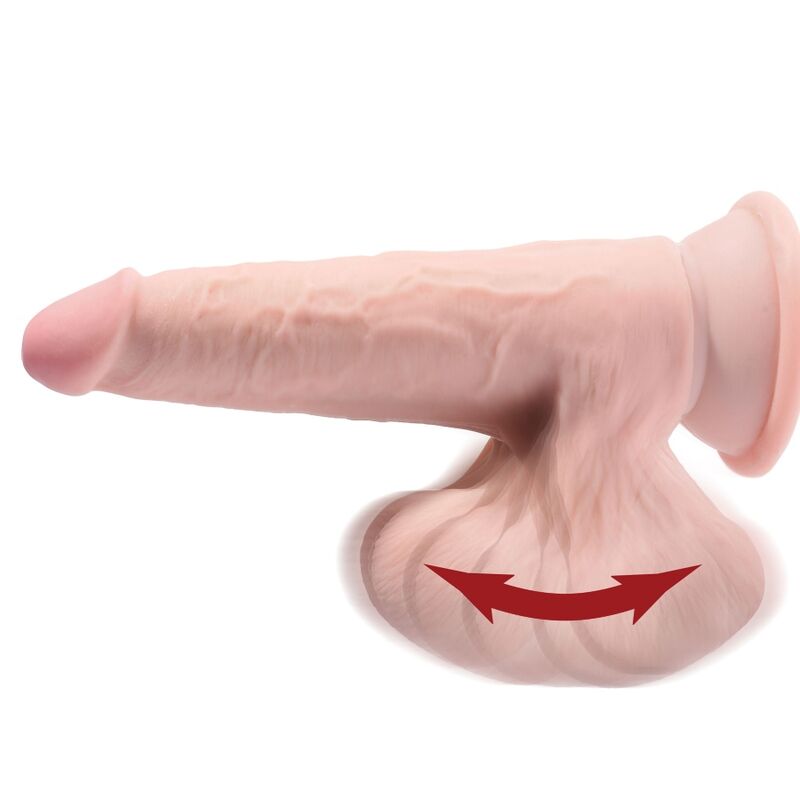 KING COCK - PLUS 3D DILDO SFERE OSCILLANTI 24.5 CM PELLE CHIARA King Cock Plus