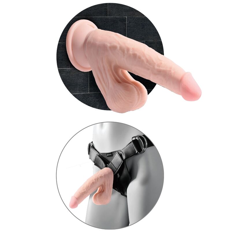 KING COCK - PLUS 3D DILDO SFERE OSCILLANTI 24.5 CM PELLE CHIARA King Cock Plus