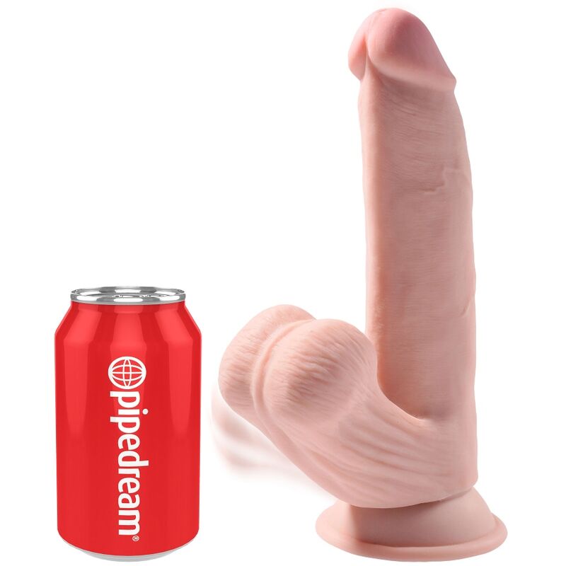 KING COCK - PLUS 3D DILDO SFERE OSCILLANTI 24.5 CM PELLE CHIARA King Cock Plus