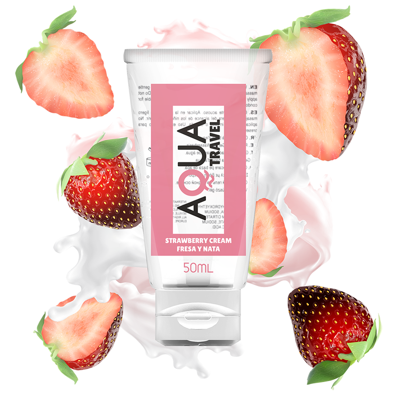 AQUA TRAVEL - LUBRIFICANTE A BASE ACQUA GUSTO CREMA FRAGOLA - 50 ML Aqua Travel