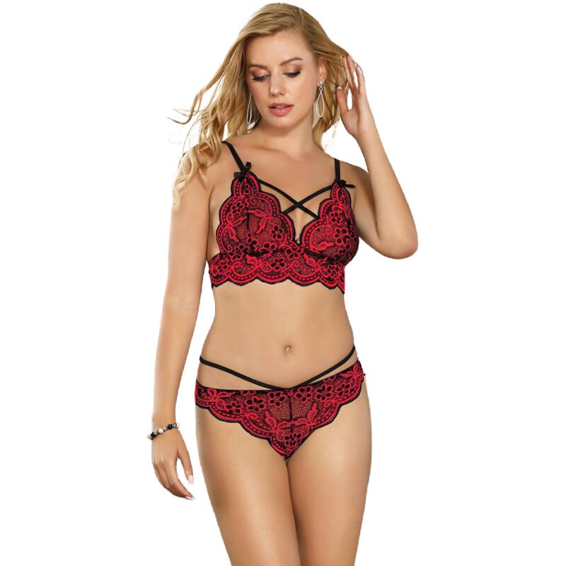 SUBBLIME - SET DUE PEZZI TOP IN PIZZO E MUTANDINE L/XL Subblime Sets