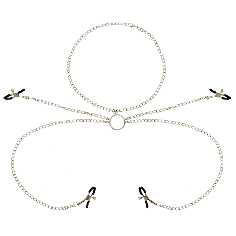 OHMAMA FETISH 4 MORSETTI PER CAPEZZOLI CON COLLANA A CATENA Ohmama Fetish