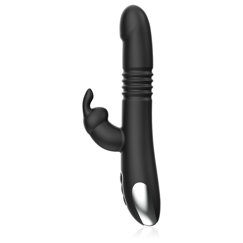 BLACK&SILVER - KENJI VIBRATORE RABBIT UP & DOWN + TELECOMANDO WATCHME Black&silver