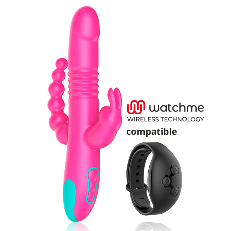 HAPPY LOKY - TRIPLA STIMOLAZIONE DONALD: COMPATIBILE CON LA TECNOLOGIA WIRELESS ANALE, G-SPOT E CLITORIDEA WATCHME Happy Loky