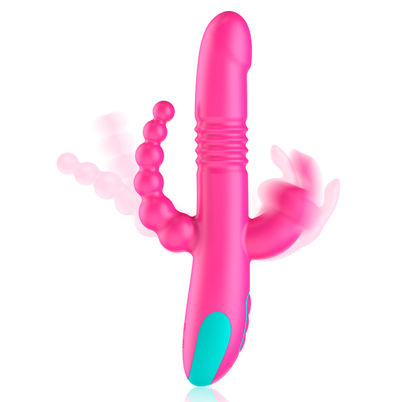 HAPPY LOKY - TRIPLA STIMOLAZIONE DONALD: COMPATIBILE CON LA TECNOLOGIA WIRELESS ANALE, G-SPOT E CLITORIDEA WATCHME Happy Loky