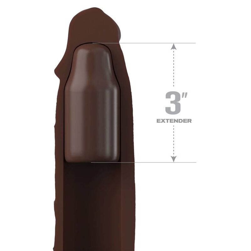 FANTASY X- TENSIONS - PIPEDREAMS SLEEVE 22,86 CM + 7,62 CM PLUG BROWN Fantasy X-Tensions