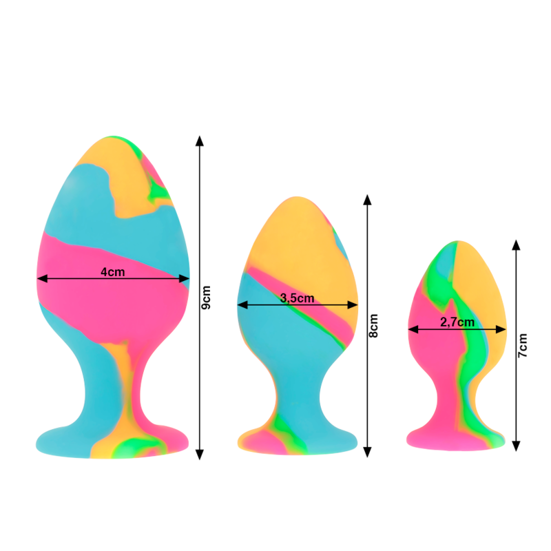 INTENSE - SET DI TAPPI IN SILICONE MULTICOLORE Intense Anal Toys