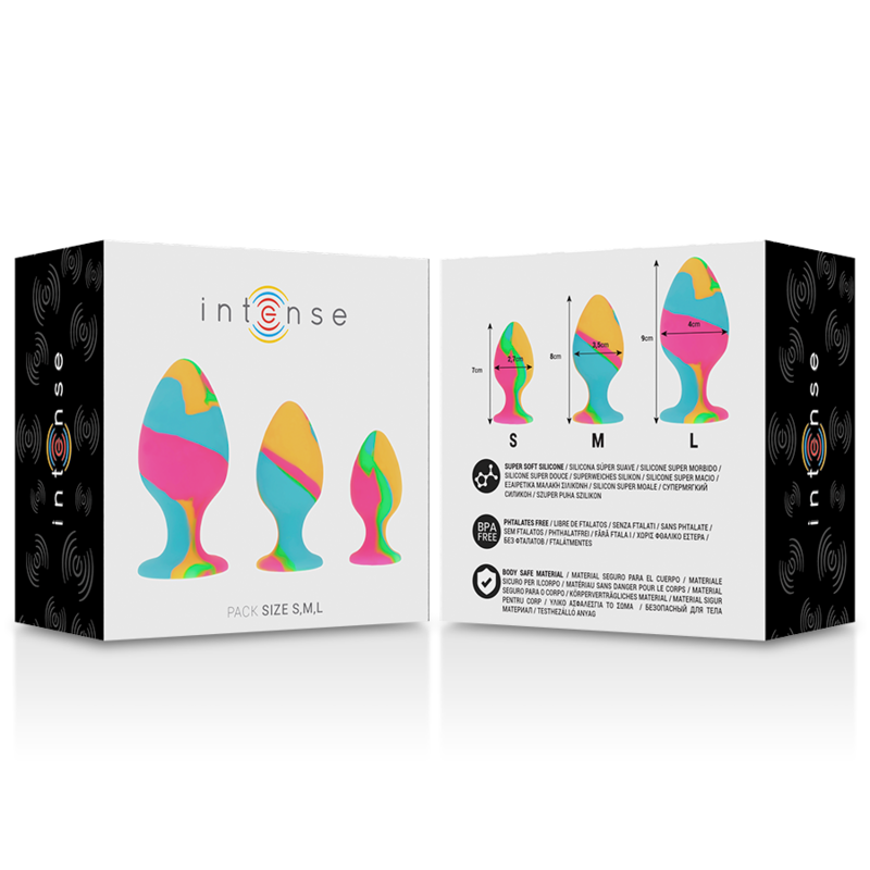 INTENSE - SET DI TAPPI IN SILICONE MULTICOLORE Intense Anal Toys