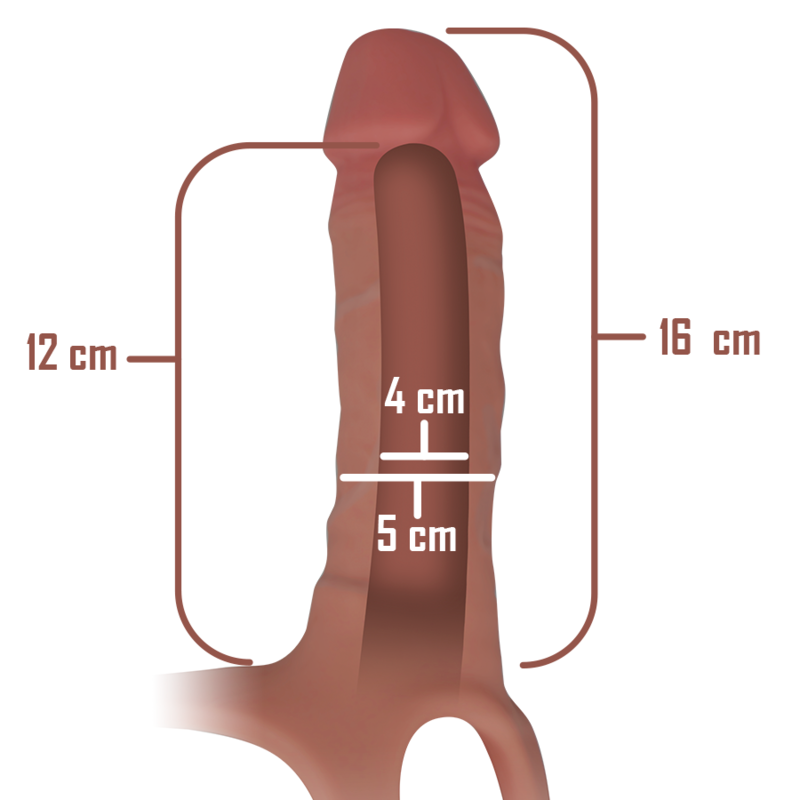 INTENSE - IMBRACATURA CAVA CON DILDO IN SILICONE 16 X 3,5 CM Intense Couples Toys