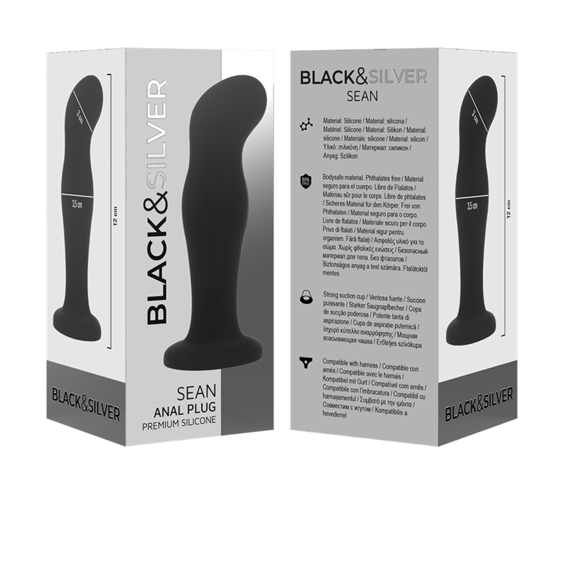 BLACK&SILVER - SEAN PLUG ANALE PREMIUM IN SILICONE NERO Black&silver