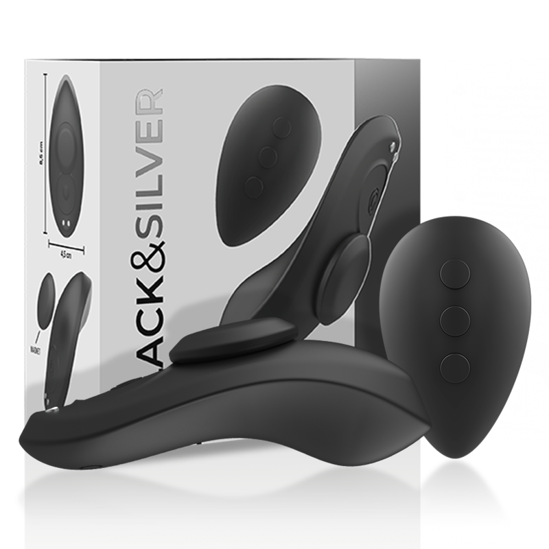BLACK&SILVER - PANTALONE VIBRATORE IN SILICONE RICARICABILE PRESTON NERO Black&silver