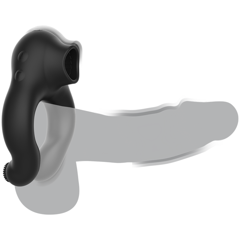 BLACK&SILVER - ANELLO VIBRATORE IN SILICONE 3 MOTORI RICARICABILE NERO Black&silver