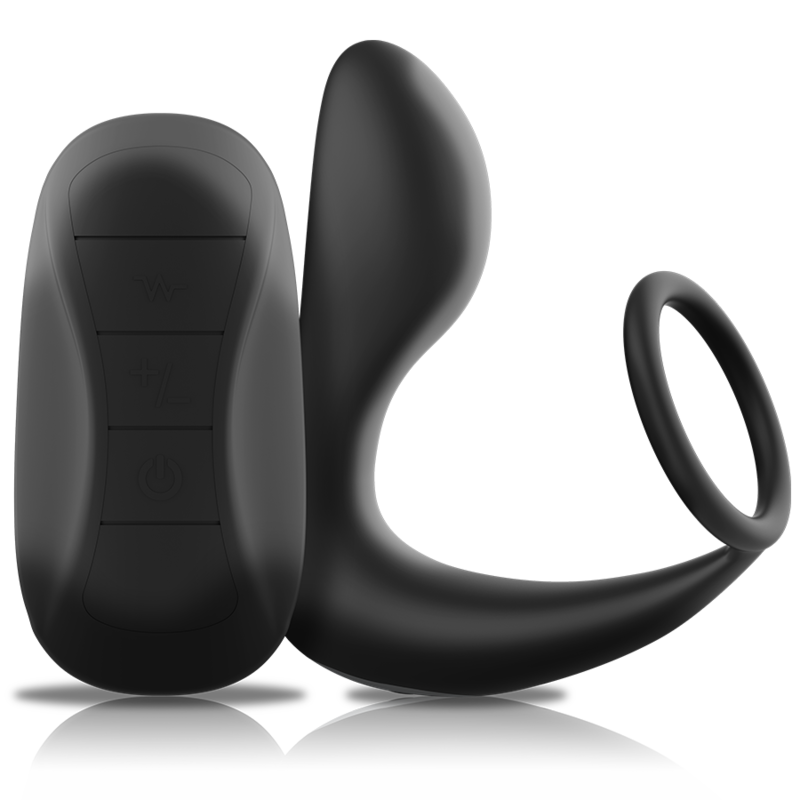 BLACK&SILVER - MASSAGGIATORE ANALE CON TELECOMANDO RICARICABILE IN SILICONE NERO Black&silver