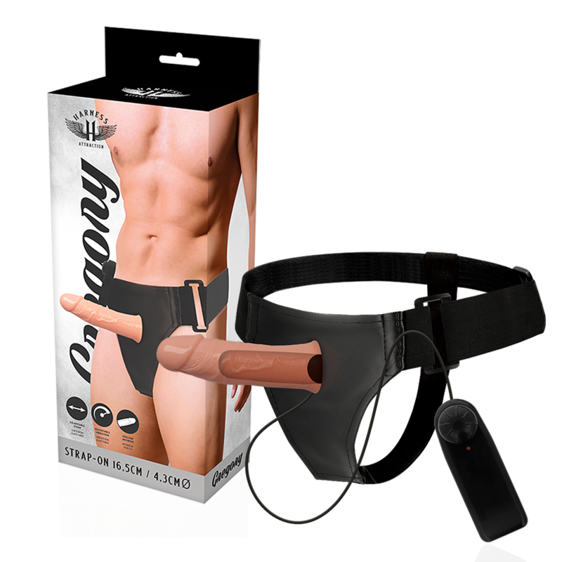 HARNESS ATTRACTION - GREGORY HOLLOW RNES CON VIBRATORE 16.5 CM -O- 4.3 CM Harness Attraction