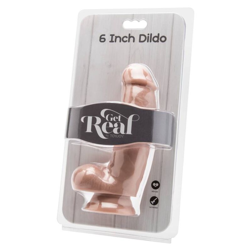 GET REAL - DILDO 12 CM CON PALLE DI PELLE Get Real