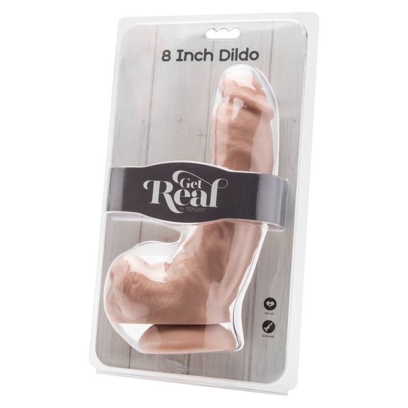GET REAL - DILDO 20,5 CM CON PALLE DI PELLE Get Real