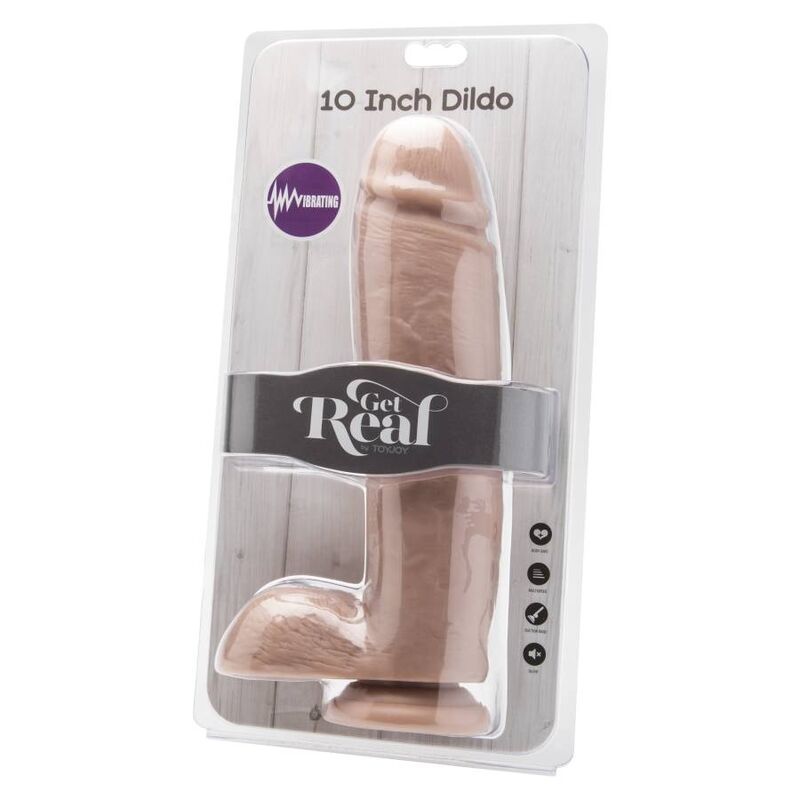 GET REAL - DILDO 25,5 CM CON VIBRATORE PER SFERE Get Real