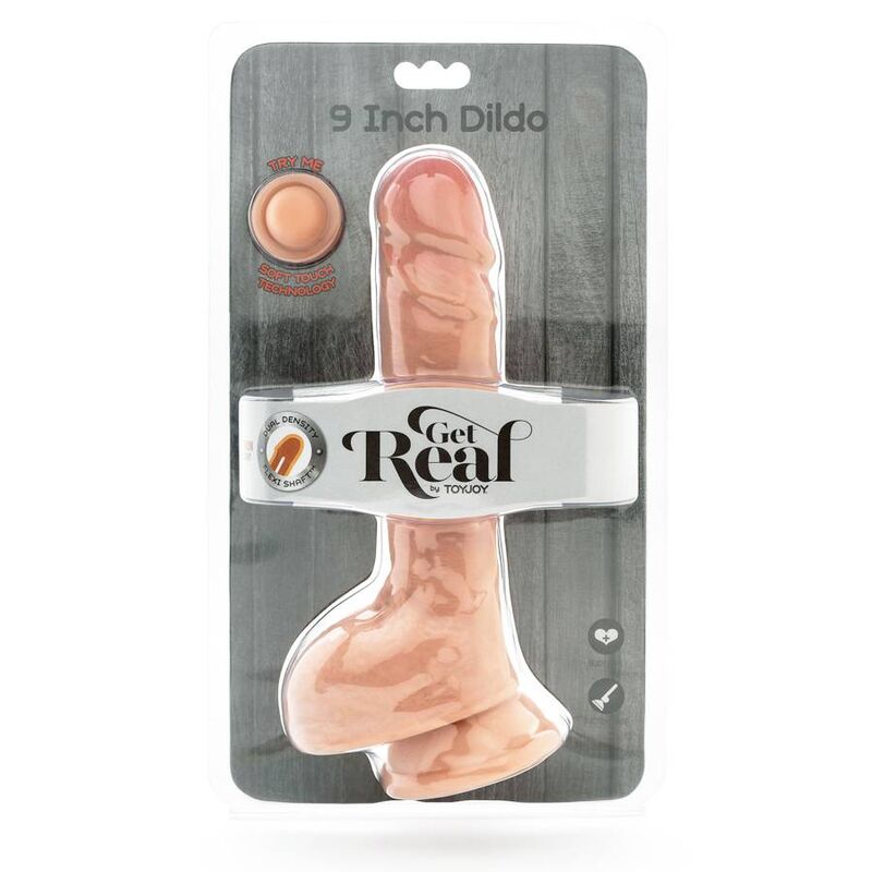 GET REAL - DILDO A DOPPIA DENSIT 25,5 CM PALLE DI PELLE Get Real