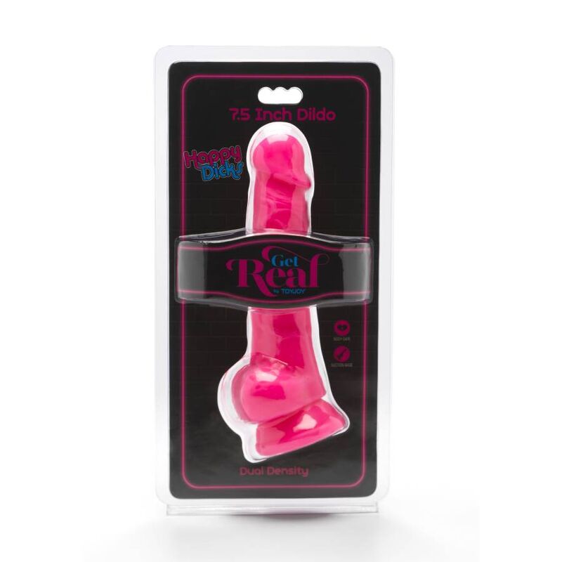 GET REAL - HAPPY DICKS 19 CM CON SFERE ROSA Get Real