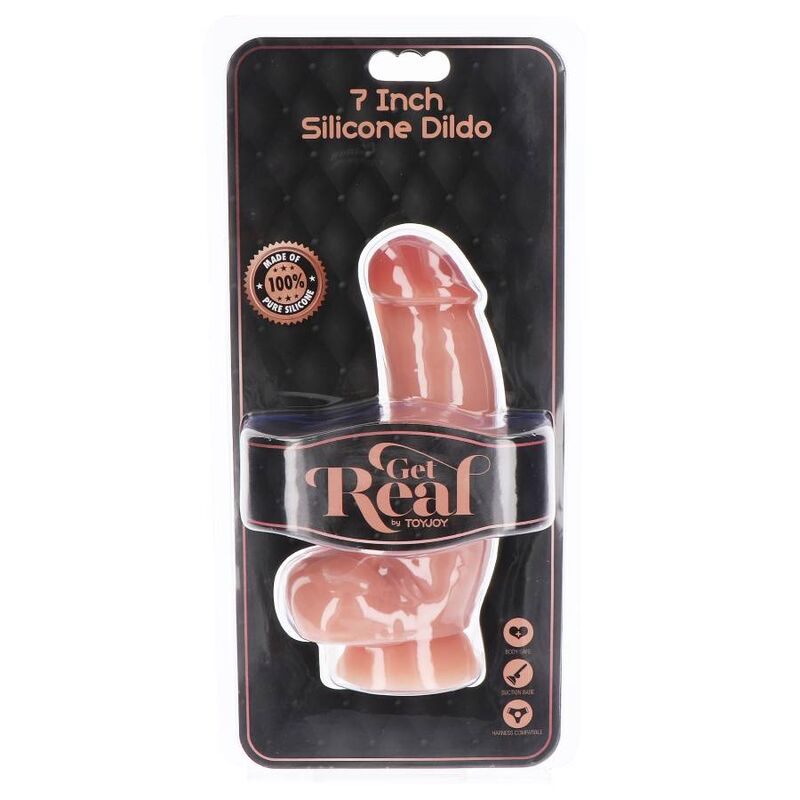 GET REAL - DILDO IN SILICONE 18 CM CON PALLE IN PELLE Get Real