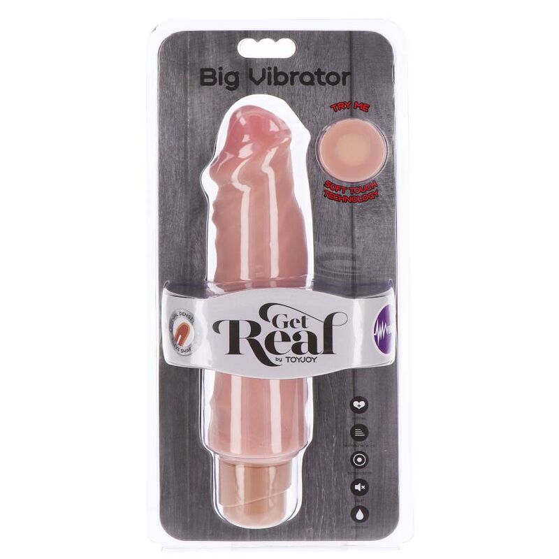 GET REAL - VIBRATORE GRANDE A DOPPIA DENSIT 20,5 CM PELLE Get Real