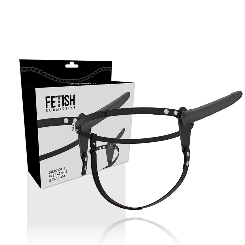 FETISH SUBMISSIVE HARNESS - VIBRATORE IN SILICONE NERO 15 CM Fetish Submissive Harness