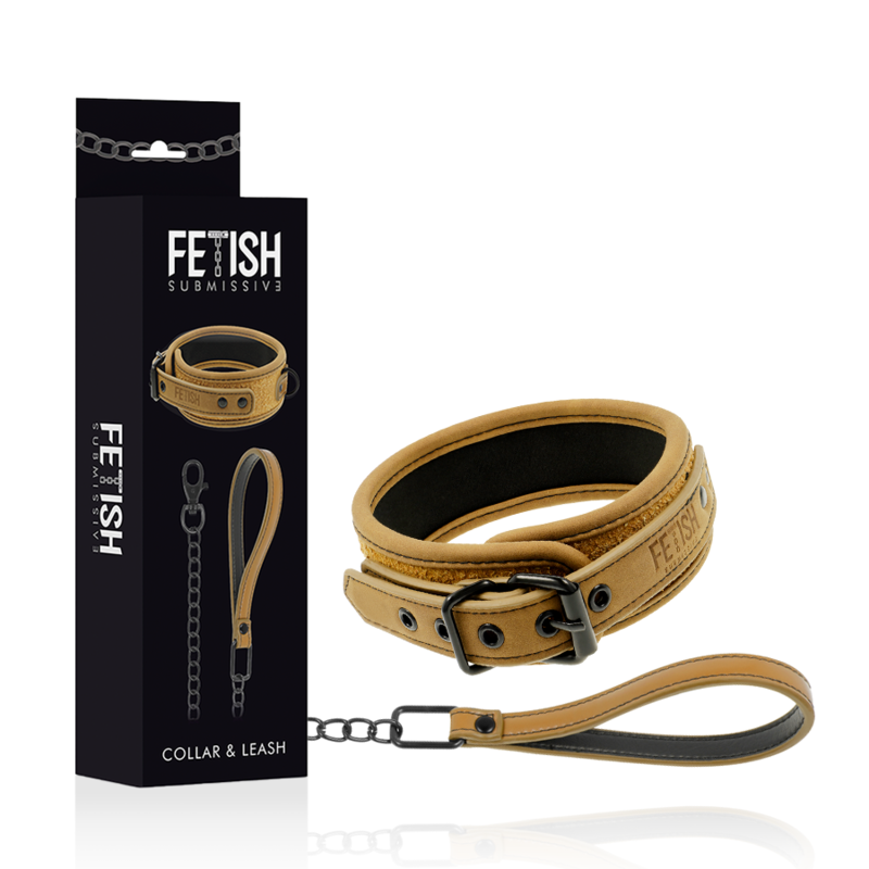 FETISH SUBMISSIVE ORIGIN - COLLANA A CATENA RIVESTITA IN NEOPRENE Fetish Submissive Origin