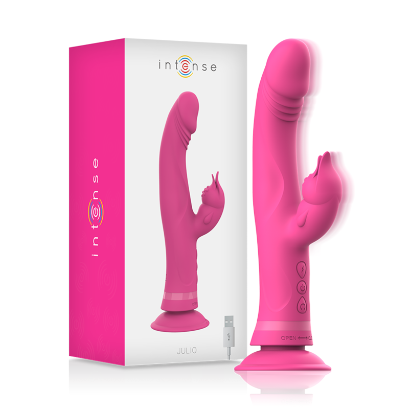 INTENSE - VIBRATORE JULIO RABBIT IN SILICONE ROSA Intense Fun