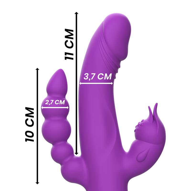 INTENSE - VIBRATORE IN SILICONE CASANOVA RABBIT TRIPLO MOTORE VIOLA Intense Fun