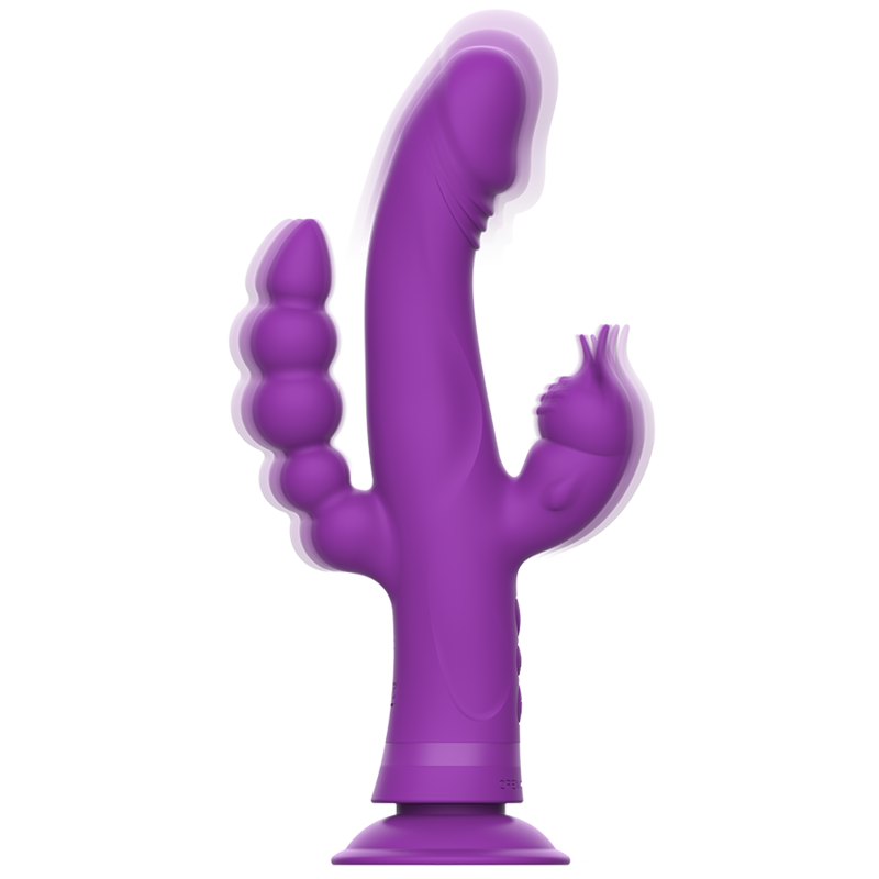 INTENSE - VIBRATORE IN SILICONE CASANOVA RABBIT TRIPLO MOTORE VIOLA Intense Fun