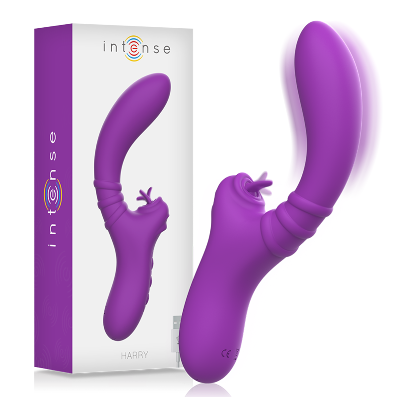 INTENSE - VIBRATORE FLESSIBILE HARRY CON LINGUA VIOLA Intense Fun