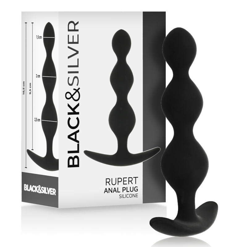 BLACK&SILVER - CATENA PER SFERE ANALI RUPERT 10 CM Black&silver