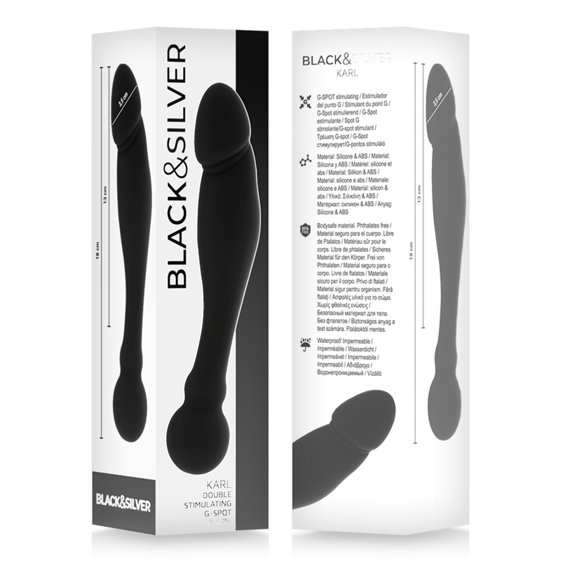 BLACK&SILVER - DILDO STIMOLANTE DEL PUNTO G KARL 18 CM Black&silver