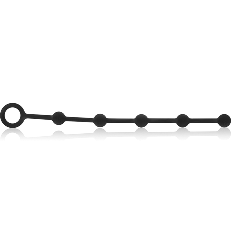 BLACK&SILVER - KORG ROSARIO ANALE INIZIAZIONE IN SILICONE 21 CM Black&silver