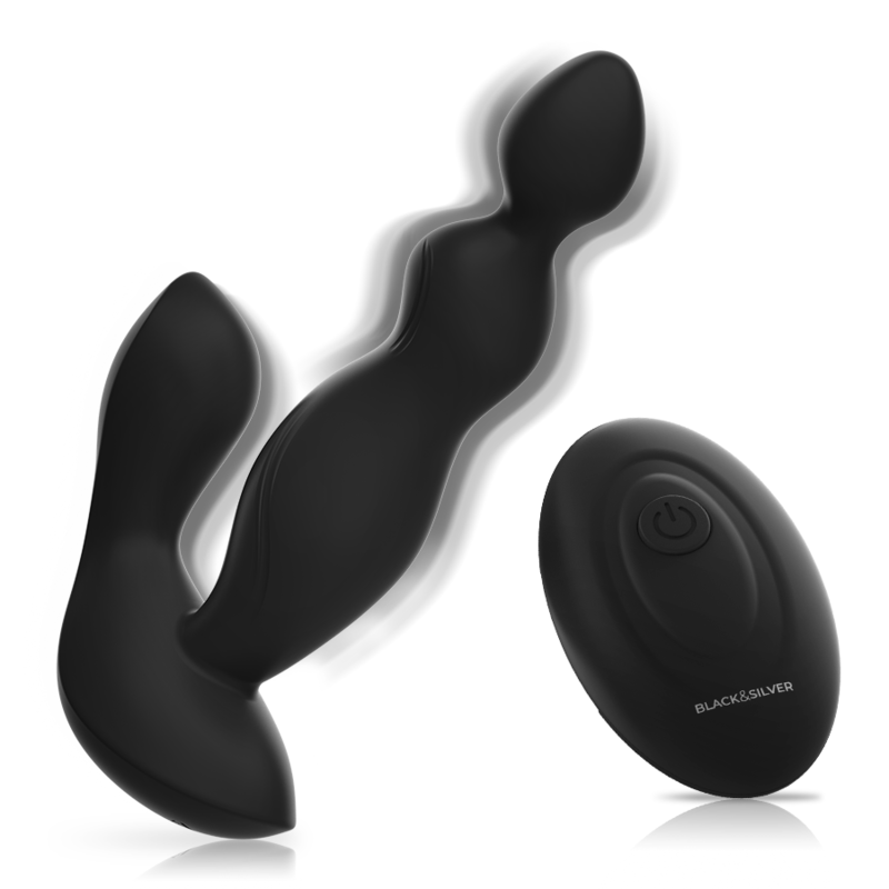 BLACK&SILVER - TELECOMANDO IN SILICONE PLUG ANALE CORA Black&silver