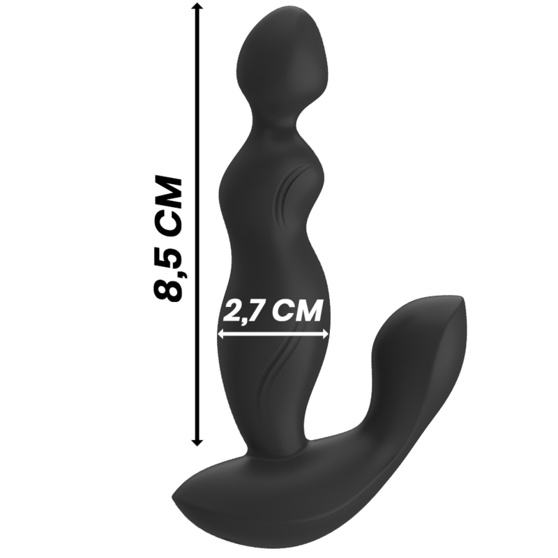 BLACK&SILVER - TELECOMANDO IN SILICONE PLUG ANALE CORA Black&silver