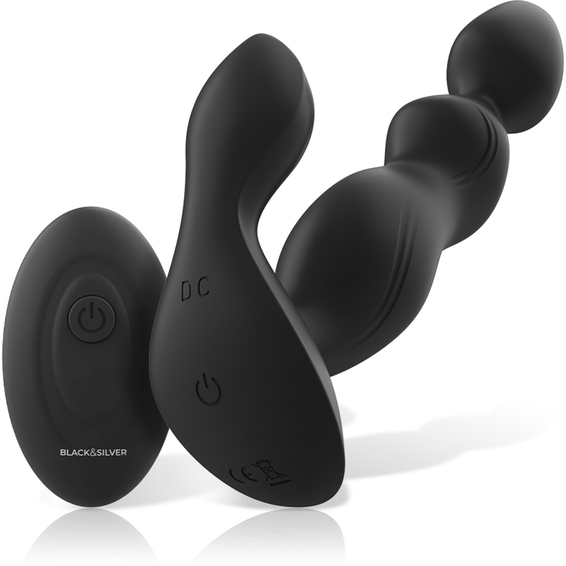 BLACK&SILVER - TELECOMANDO IN SILICONE PLUG ANALE CORA Black&silver