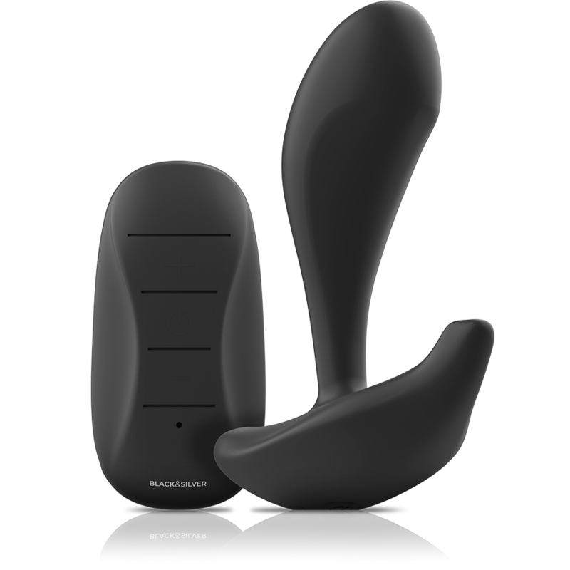 BLACK&SILVER - TELECOMANDO IN SILICONE PLUG ANALE DWAYNE Black&silver