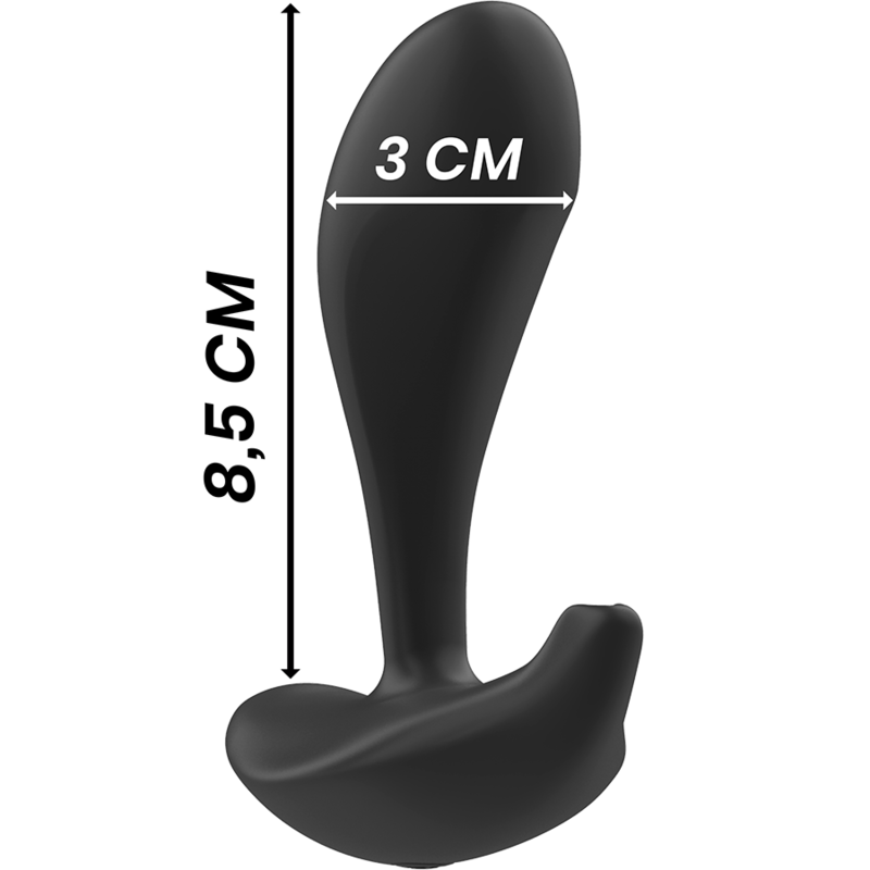 BLACK&SILVER - TELECOMANDO IN SILICONE PLUG ANALE DWAYNE Black&silver