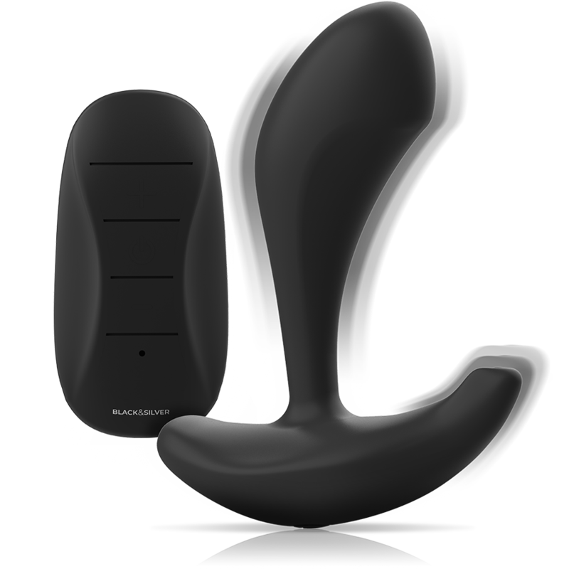 BLACK&SILVER - TELECOMANDO IN SILICONE PLUG ANALE DWAYNE Black&silver
