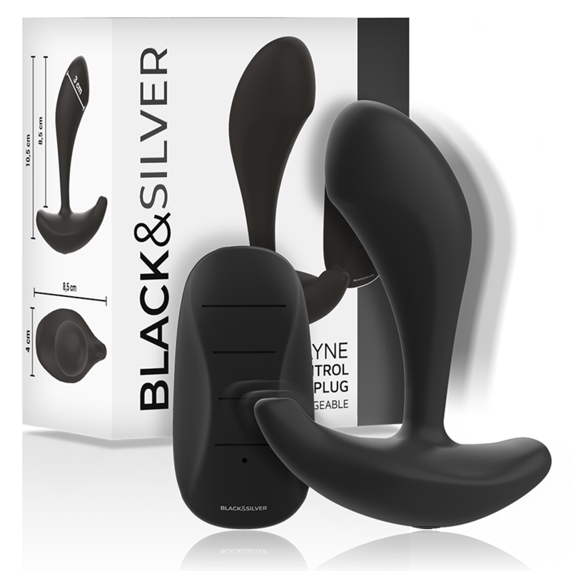 BLACK&SILVER - TELECOMANDO IN SILICONE PLUG ANALE DWAYNE Black&silver