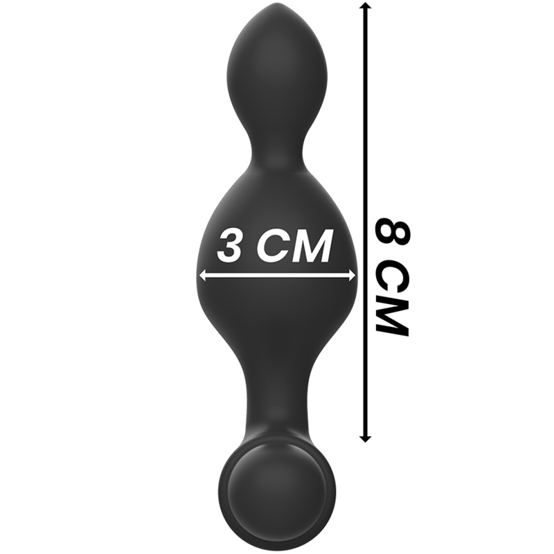 BLACK&SILVER - TELECOMANDO TELECOMANDO CON PLUG ANALE IN SILICONE PICCOLO TUCKER Black&silver