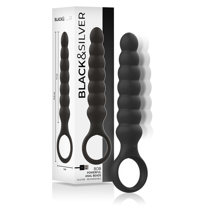 BLACK&SILVER - POTENTE DILATATORE ANALE IN SILICONE BOB Black&silver