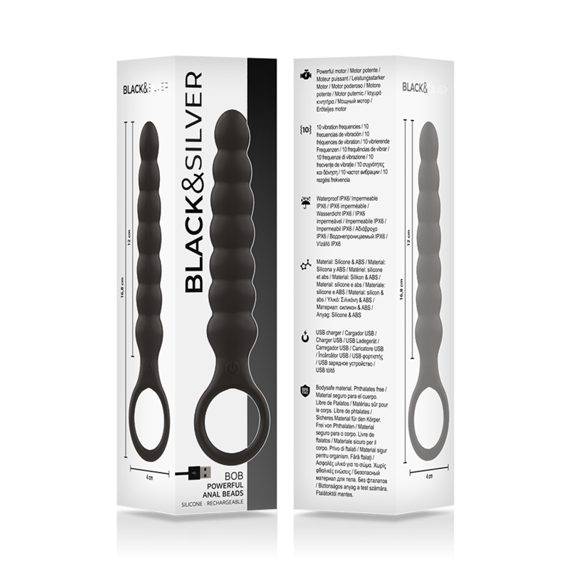 BLACK&SILVER - POTENTE DILATATORE ANALE IN SILICONE BOB Black&silver